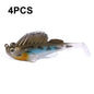 4 PCS HENGJIA SO062 Defense Bottom Tail 14g Jumping Fish Luya Soft Bait(10)