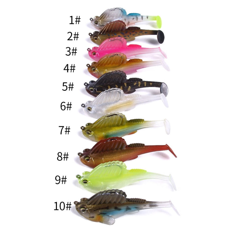 4 PCS HENGJIA SO062 Defense Bottom Tail 14g Jumping Fish Luya Soft Bait(10)