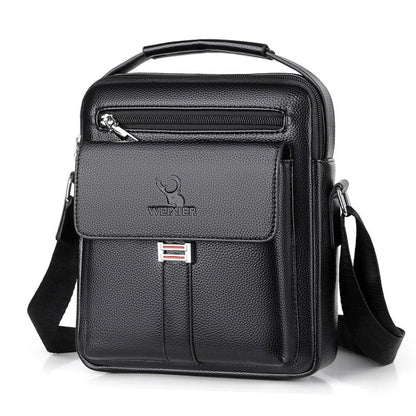 WEIXIER D244 Men Shoulder Bag Large Capacity Business Retro Messenger Bag(Black)
