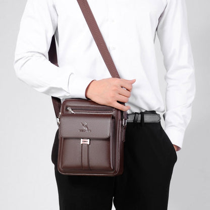 WEIXIER D244 Men Shoulder Bag Large Capacity Business Retro Messenger Bag(Brown)
