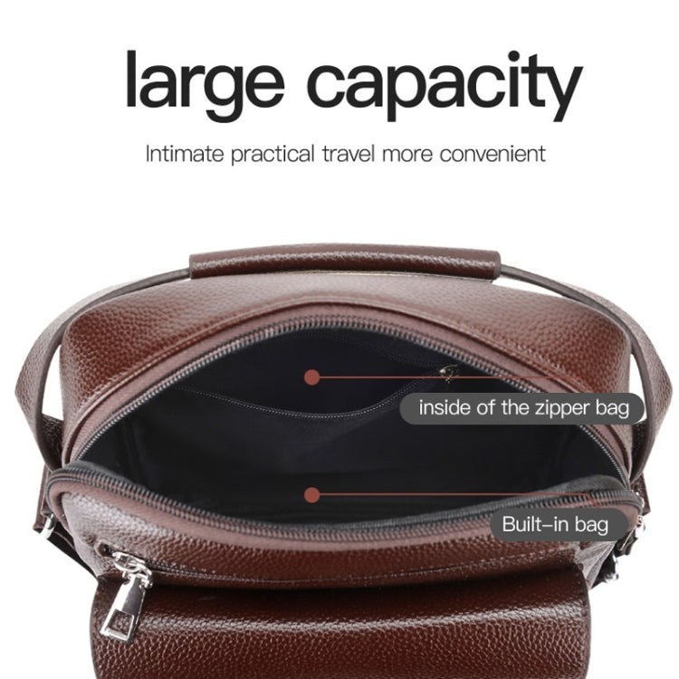 WEIXIER D244 Men Shoulder Bag Large Capacity Business Retro Messenger Bag(Brown)