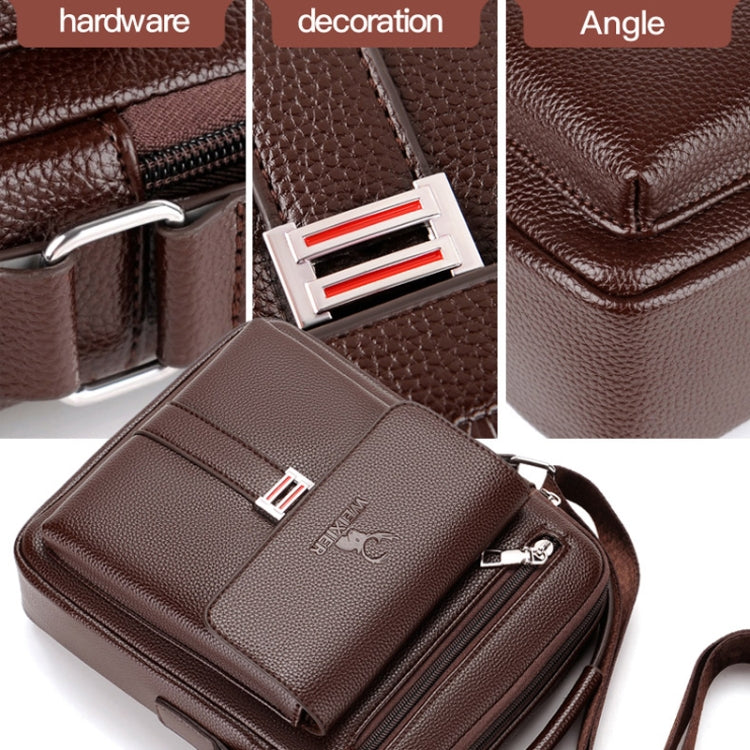 WEIXIER D244 Men Shoulder Bag Large Capacity Business Retro Messenger Bag(Brown)