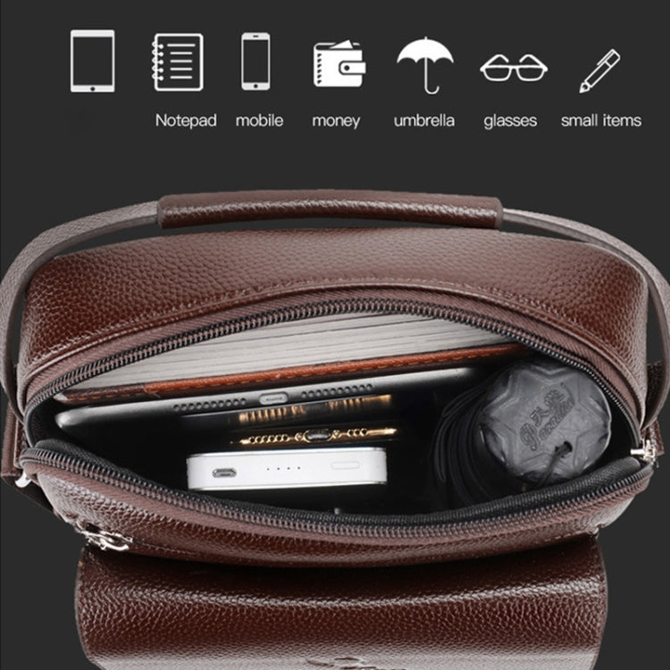 WEIXIER D244 Men Shoulder Bag Large Capacity Business Retro Messenger Bag(Brown)
