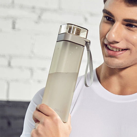 Bouteille d'eau de fitness antifuite Diller D8646 de forme carrée, capacité : 400 ml (vert)
