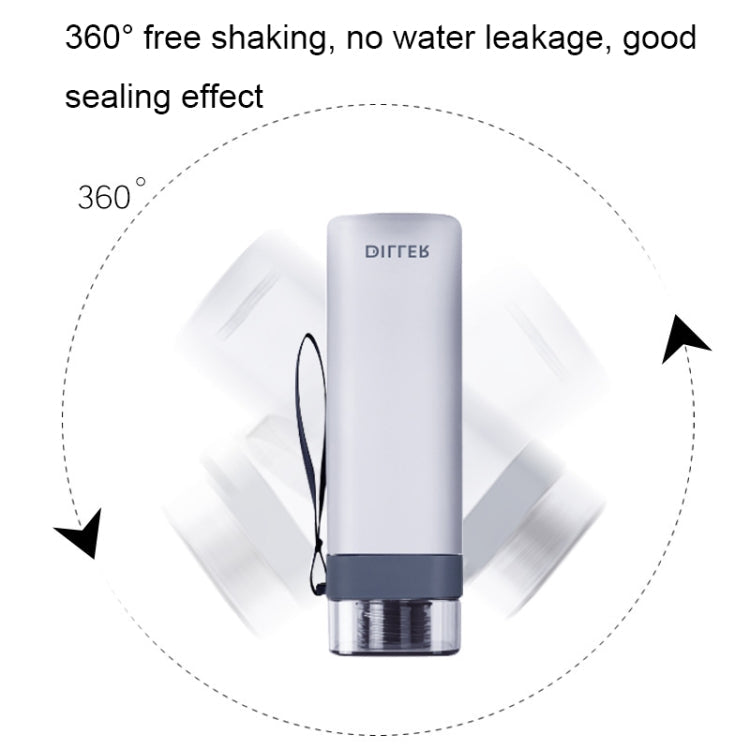Diller D8646 Bouteille d'eau de fitness étanche de forme carrée, Capacité : 550 ml (Bleu)
