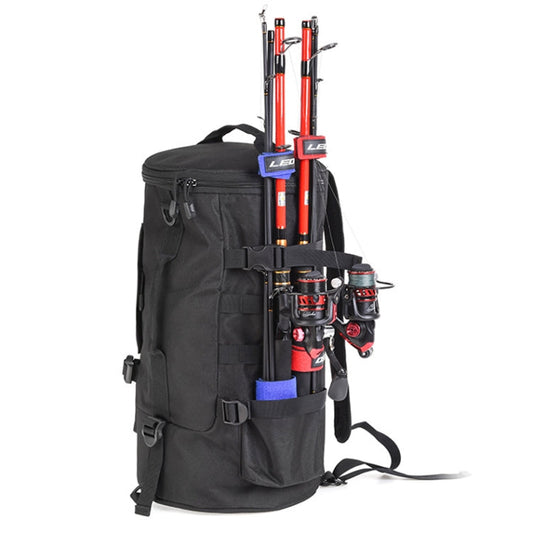LEO 28085 Sac à dos de pêche Cylina Shape Sac à bandoulière extérieur pour canne à pêche (28085-B Noir)