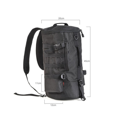 LEO 28085 Cylina Shape Fishing Gear Backpack Fishing Rod Outdoor Shoulder Bag(28085-B Black)