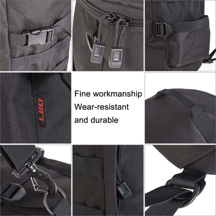 LEO 28085 Cylina Shape Fishing Gear Backpack Fishing Rod Outdoor Shoulder Bag(28085-B Black)