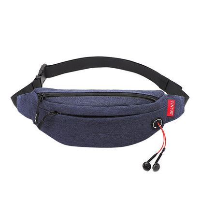 TINYAT T2003 Sacs Bananes de Sport Extérieur en Nylon Imperméable pour Téléphone Portable (Bleu Foncé)