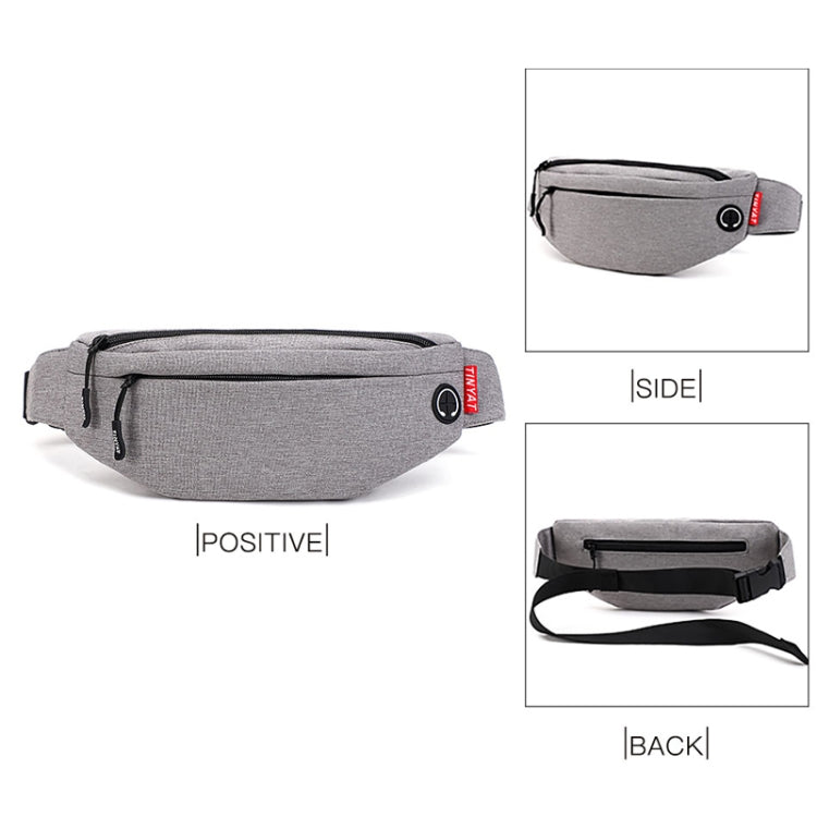 TINYAT T2003 Sacs Bananes de Sport Extérieur en Nylon Imperméable pour Téléphone Portable (Bleu Foncé)