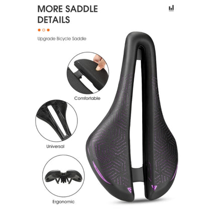 Selle de vélo confortable et respirante WEST BIKING Hollow (Noir)