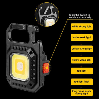 E-SMARTER W5130 Mini Lampe de poche portable à lumière forte en porte-clés, Spécification : Avec support