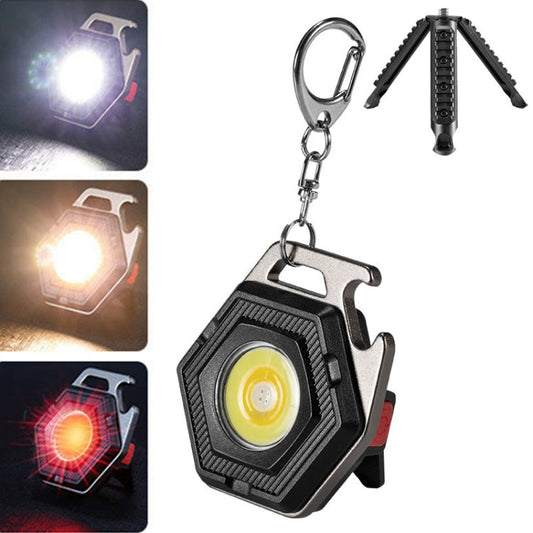 Mini lampe torche portable E-SMARTER W5131 avec porte-clés et lumière puissante, spécification : Tarnish+Trépied