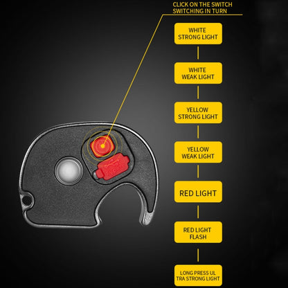 E-SMARTER W5132 Mini porte-clés lampe de poche portable à forte lumière, Spécification : Noir