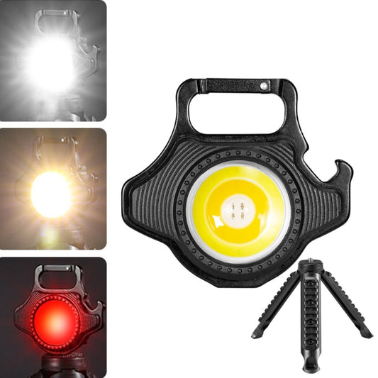 E-SMARTER W5133 Mini Lampe de poche portable à lumière puissante pour porte-clés, Spécification : Noir+Trépied