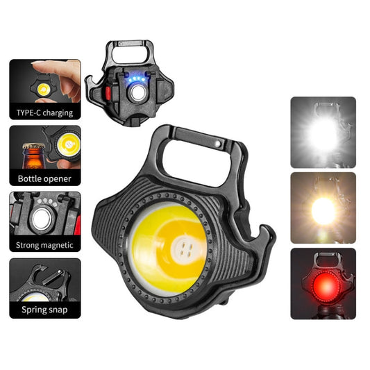 E-SMARTER W5133 Mini Lampe de poche portable à lumière puissante pour porte-clés, Spécification : Noir+Trépied