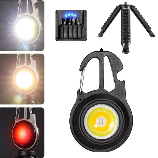Lampe de poche portable E-SMARTER W5137 Mini Clé Glare, Spécifications : Noir+Vis+Trépied
