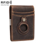 HUMERPAUL BP993 RFID Anti-Theft Brush Pocket Card Bag Suitable For AirTag 2nd Gen / AirTag 1st Gen(Dark Brown)