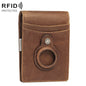 HUMERPAUL BP993 RFID Anti-Theft Brush Pocket Card Bag Suitable For AirTag 2nd Gen / AirTag 1st Gen(Brown)