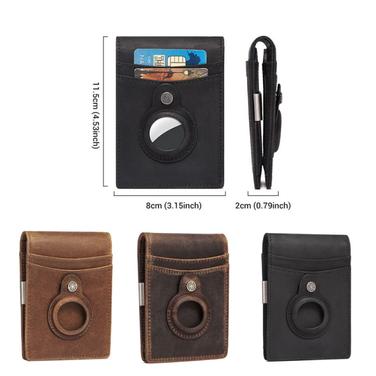 HUMERPAUL BP993 RFID Anti-Theft Brush Pocket Card Bag Suitable For AirTag 2nd Gen / AirTag 1st Gen(Black)