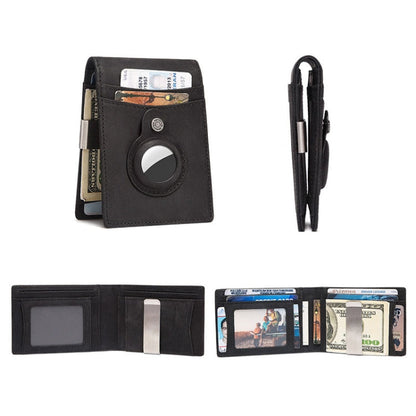 HUMERPAUL BP993 RFID Anti-Theft Brush Pocket Card Bag Suitable For AirTag 2nd Gen / AirTag 1st Gen(Brown)