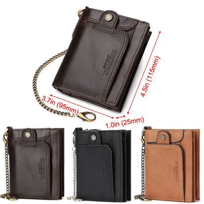 HUMERPAUL BP950 RFID Anti-Magnetic Men Wallet Large Capacity Multi-Card Solt Pocket(Brown)