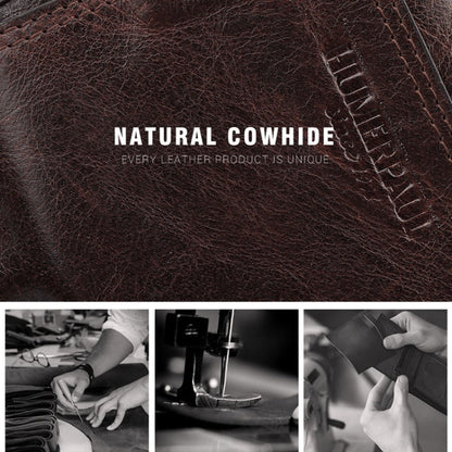HUMERPAUL BP950 RFID Anti-Magnetic Men Wallet Large Capacity Multi-Card Solt Pocket(Brown)