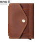 HUMERPAUL BP906 Credit Card Cover RFID Anti-Theft Brush Card Bag(Brown)