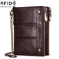 HUMERPAULBP926 Portefeuille Antivol RFID Hommes Porte-Monnaie Double Fermeture Éclair (Marron)