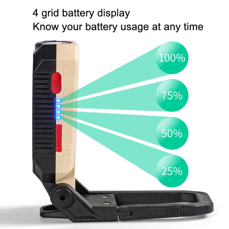 E-SMARTER COB Work Light USB Emergency Flashlight Maintenance Lamp, Style: W598A 8 Hole