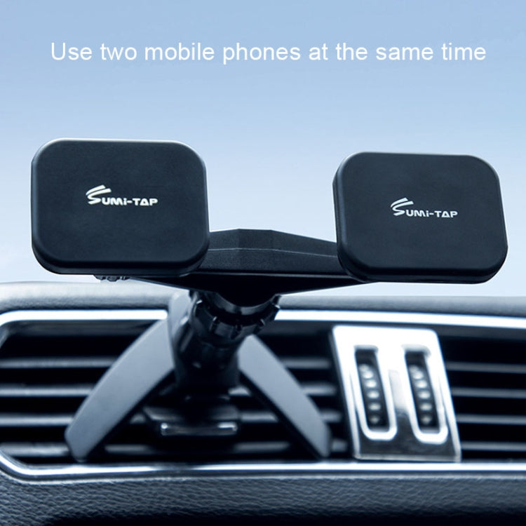 SUMITAP STH-S44Y Car Mobile Phone Double Head Magnetic Stand(Blue)