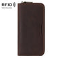HUMERPAUL BP816 RFID Anti-Magnetic Men Long Wallet Business Retro Multi-Card Solt Handbag(Brown)