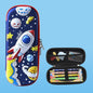 Uime EVA 3D Multi-compartment Pencil Case Stationery Box Children School Supplies(Rocket)