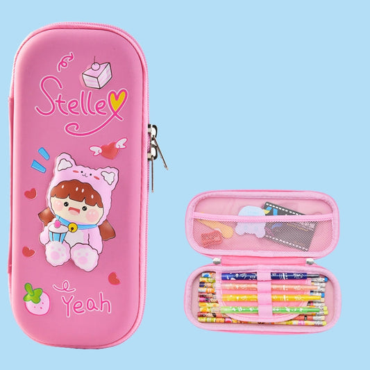 Trousse à crayons Uime EVA 3D multi-compartiments, boîte de papeterie, fournitures scolaires pour enfants (bébé mignon)