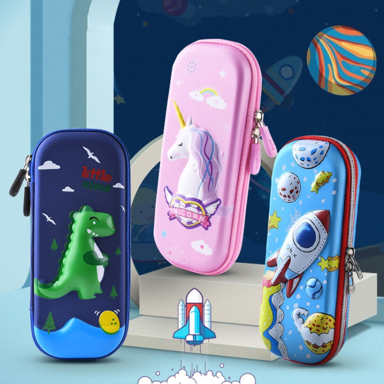 Uime EVA 3D Multi-compartment Pencil Case Stationery Box Children School Supplies(Happy Planet Dragon)