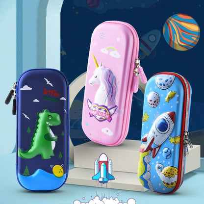 Uime EVA 3D Multi-compartment Pencil Case Stationery Box Children School Supplies(Happy Planet Dragon)