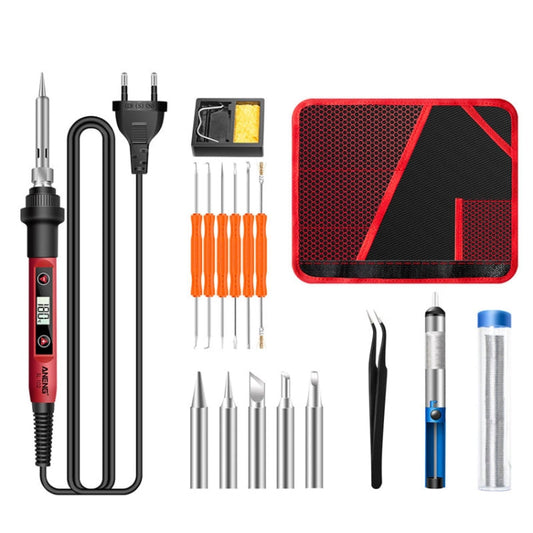 ANENG SL102 17 pièces/ensemble Thermostat numérique Kit de fer à souder ménager à température constante 60W Kit d'outils de soudage à chaleur interne (prise UE)