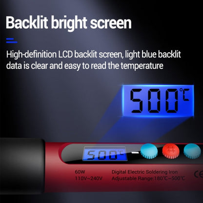 ANENG SL103 18pcs/set Intelligent Digital Display Temperature Adjustment Household Constant Temperature Soldering Iron Set 60W Internal Heat Welding Tool Kit(US Plug)