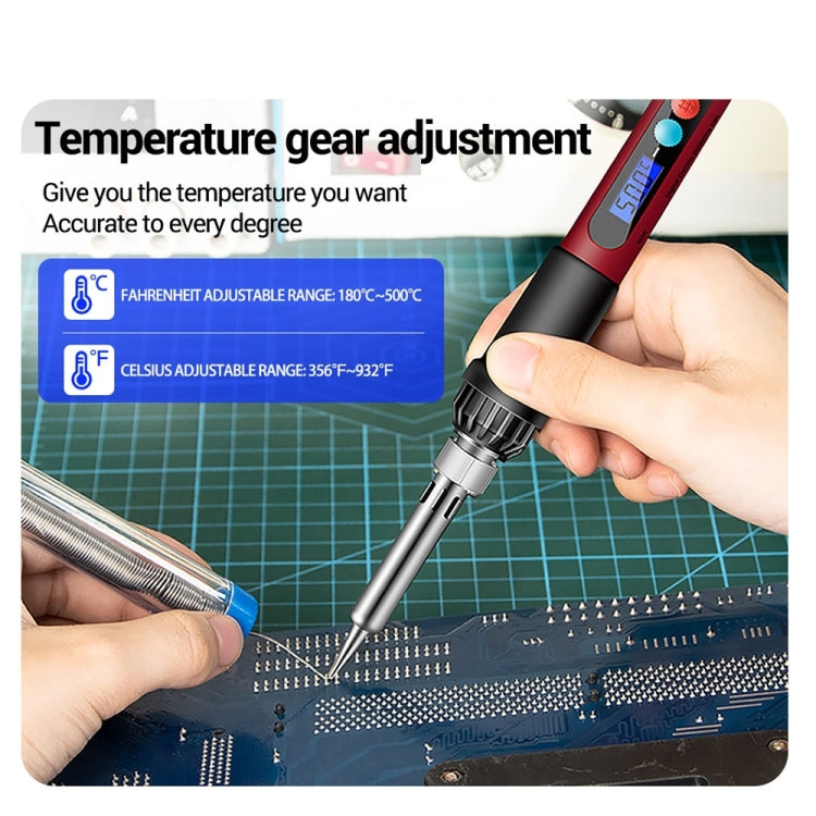 ANENG SL103 18pcs/set Intelligent Digital Display Temperature Adjustment Household Constant Temperature Soldering Iron Set 60W Internal Heat Welding Tool Kit(US Plug)