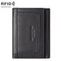 HUMERPAUL BP992 RFID Anti-Magnetic Multi-Card Position Zipper Coin Purse Leather Men Wallet(Black)