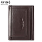 HUMERPAUL BP992 RFID Anti-Magnétique Multi-Positions Porte-Monnaie Zippé en Cuir pour Homme (Marron Foncé)