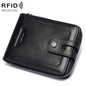 HUMERPAUL BP948-s Portefeuille court pour homme en cuir, avec protection RFID et porte-monnaie (noir)