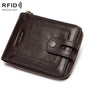 HUMERPAUL BP948-s RFID Anti-Theft Brush Men Leather Wallet Short Coin Purse(Brown)