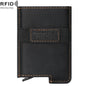 HUMERPAUL BP977 RFID Anti-Theft Card Box Leather Automatic Credit Card Set(Black)