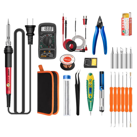 ANENG SL101 24 pièces/ensemble Thermostat rotatif Fer à souder ménager à température constante 60W Kit d'outils de soudage à chaleur interne (prise US)