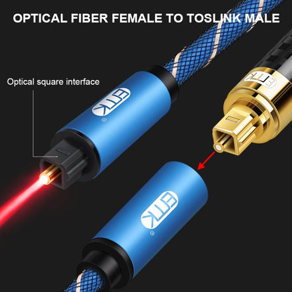 EMK Male To Female SPDIF Paired Digital Optical Audio Extension Cable, Cable Length: 1m (Blue)