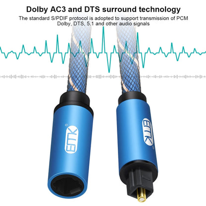 EMK Male To Female SPDIF Paired Digital Optical Audio Extension Cable, Cable Length: 3m (Blue)
