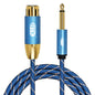 EMK KN603 2Pin 6.5mm Canon Line Balanced Audio Microphone Line,Cable Length: 2m(Blue)