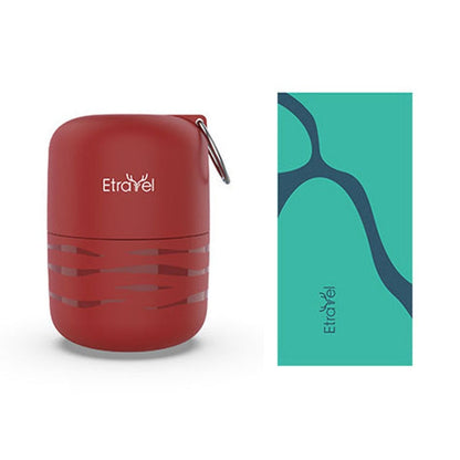 Etravel Sports Serviette de bain polaire double face à séchage rapide, Couleur : Petit rouge + Serviette