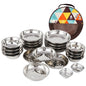 22 PCS / Set CLS Assiette portable en acier inoxydable Couverts de camping en plein air